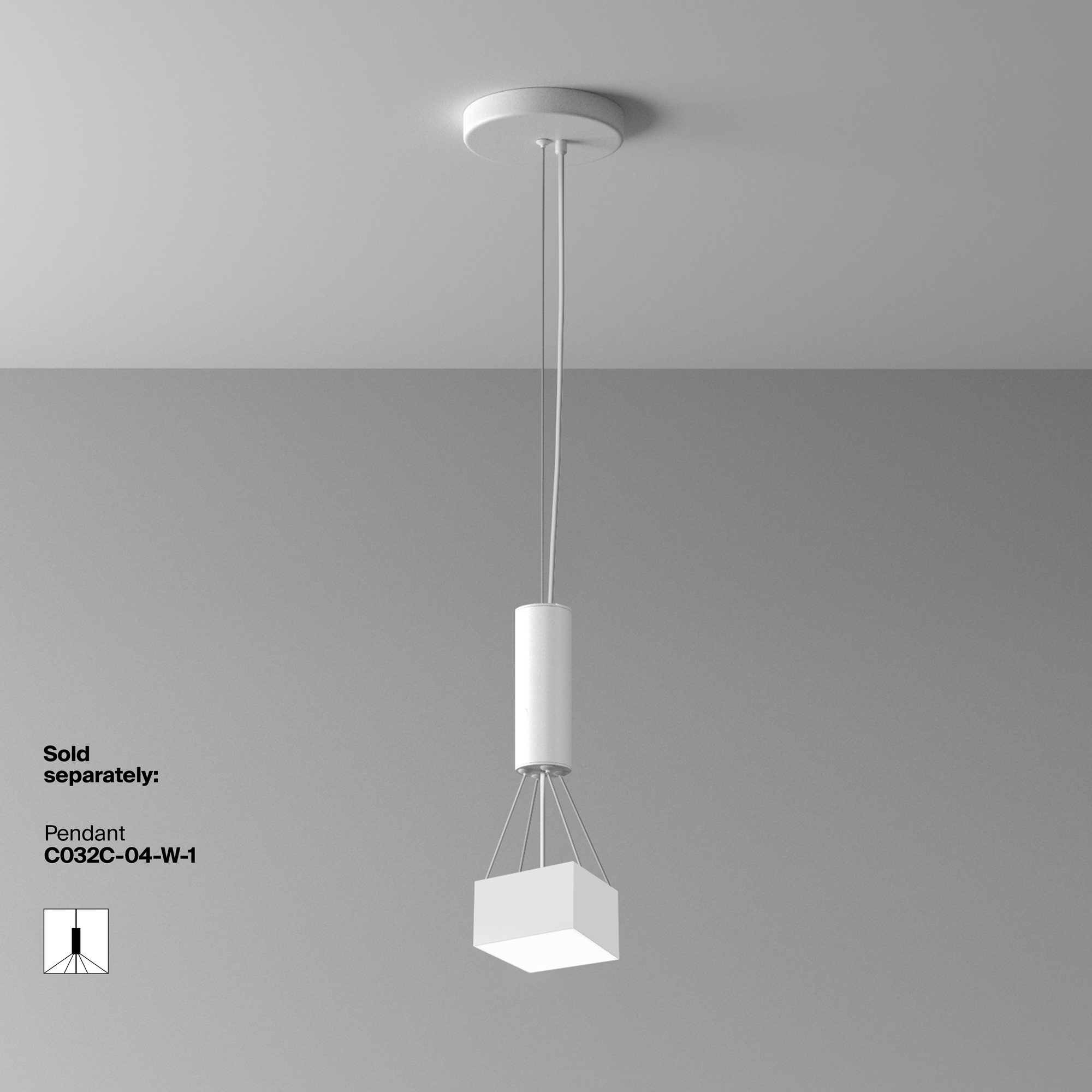 Потолочный светильник Technical C032CL-12W4K-SQ-W